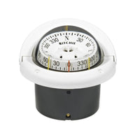 Product images carousel, showing slide 1 of 1 RITCHIE NAVIGATION–Flush-Mount Helmsman Compass, 3-3/4" CombiDamp Dial, White-9500273