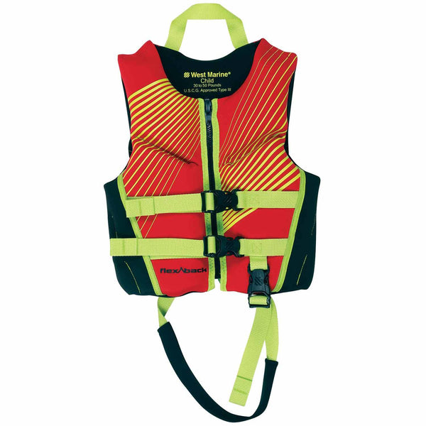 WEST MARINE–Deluxe Kids’ Rapid Dry Life Jacket, Child 30-50lb., Red 15911209