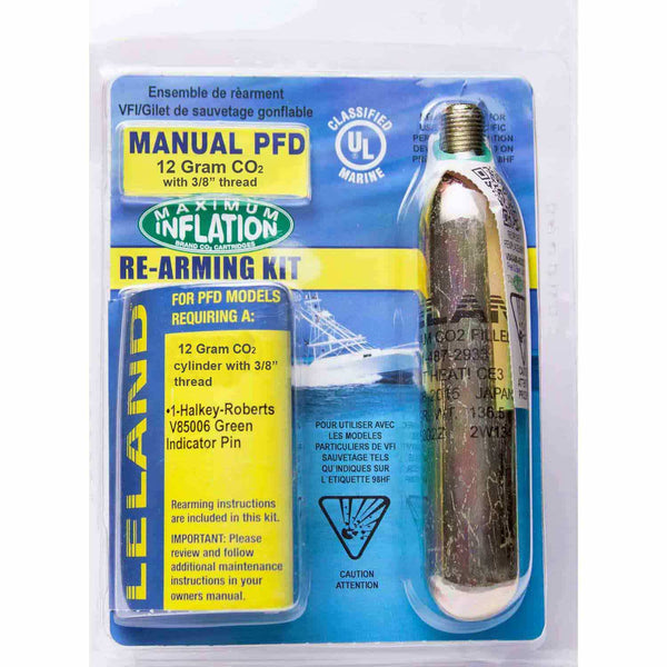 LELAND–Inflatable Life Jacket Rearming Kit, Manual, 12 g., 3/8" Threaded  2004919