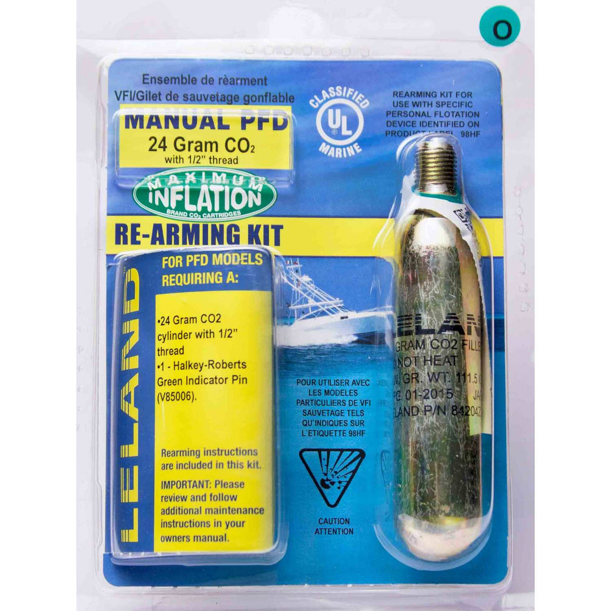 LELAND–Inflatable Life Jacket Rearming Kit, Manual, 24 g., 1/2