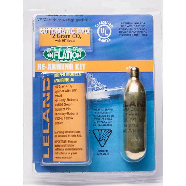 LELAND–Inflatable Life Jacket Rearming Kit, Automatic, 12 g., 3/8" Threaded- 2004950