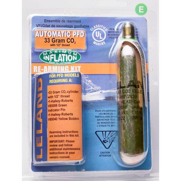 LELAND–Inflatable Life Jacket V85000 Rearming Kit, Automatic, 33 g., 1/2" Threaded- 4724621